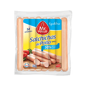 Salchicha de Pollo - 18 mm X 13 cm 500g